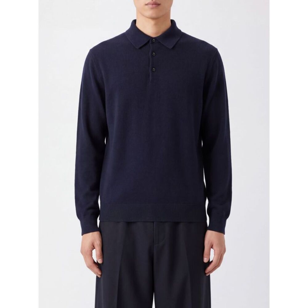 Umit Benan Men Umit Benan Long-Sleeved Cashmere And Silk Knit Polo